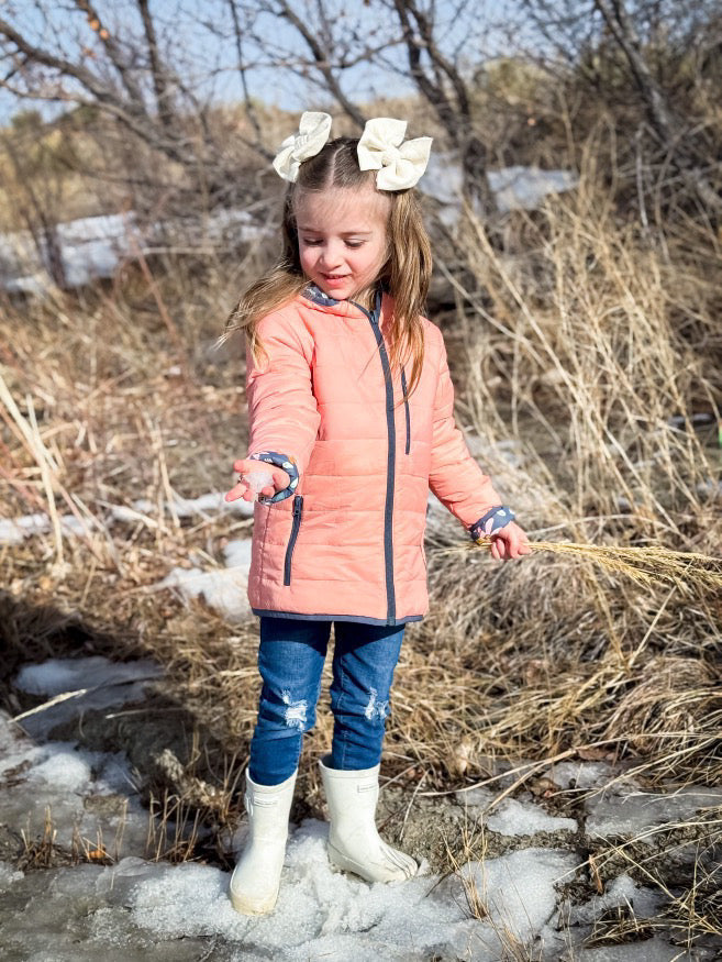 Preorder: Flowers Lightweight Puffy Jacket - Kids Outdoor Adventure Wear