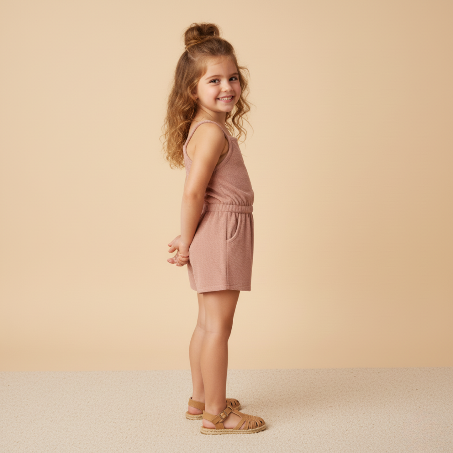 Organic Tank Romper - Clay