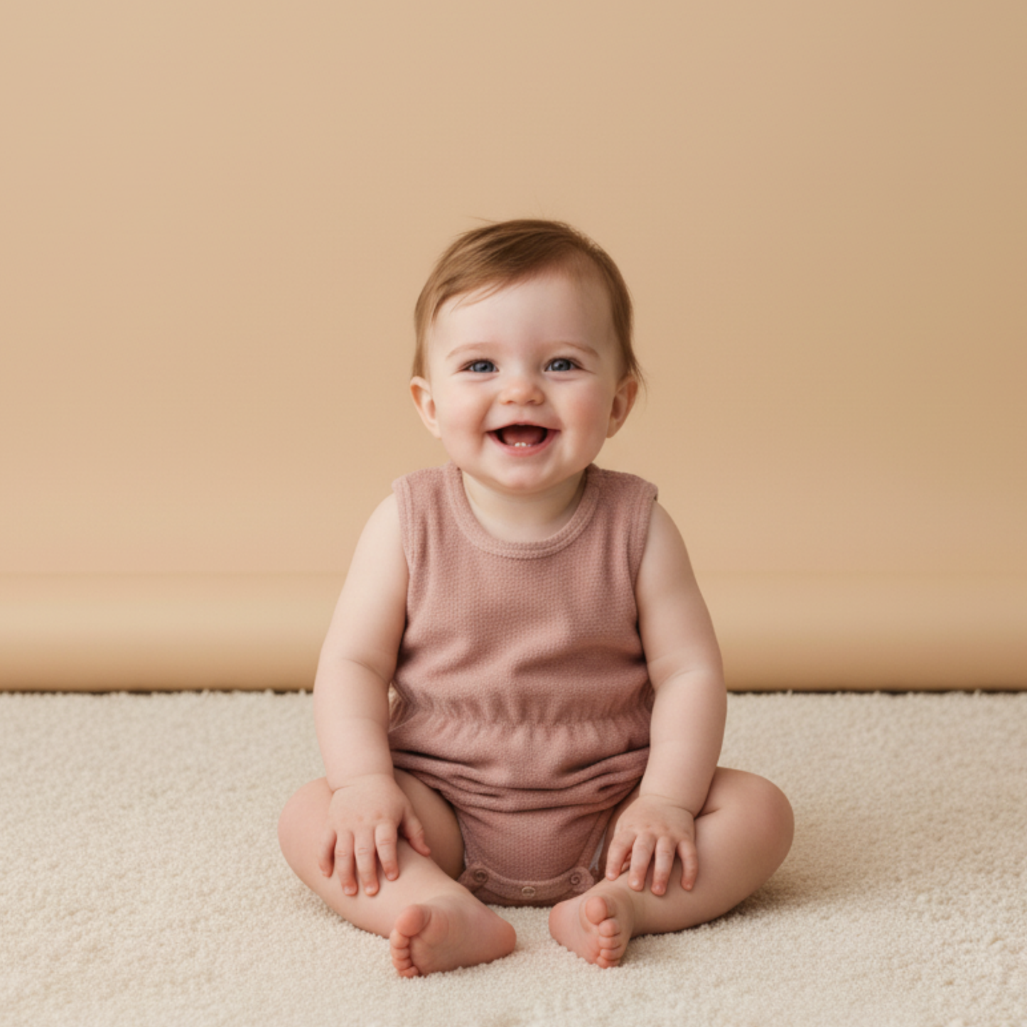 Organic Clinch Romper - Clay