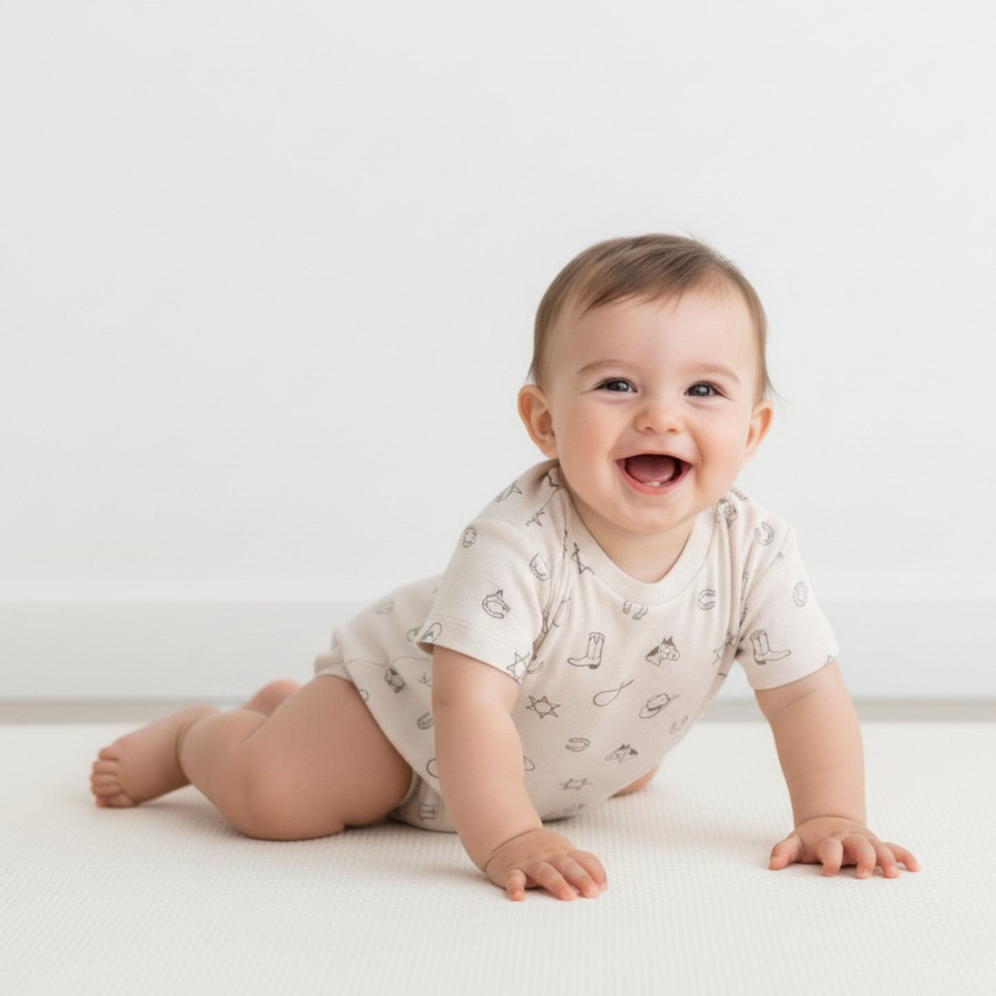 Organic Short Sleeve Bubble Romper - Rodeo