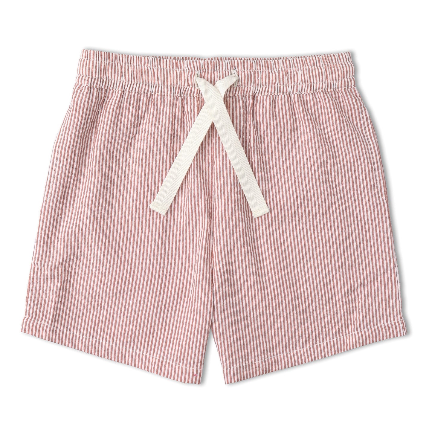 Organic Shirt & Shorts Set - Coral Stripes