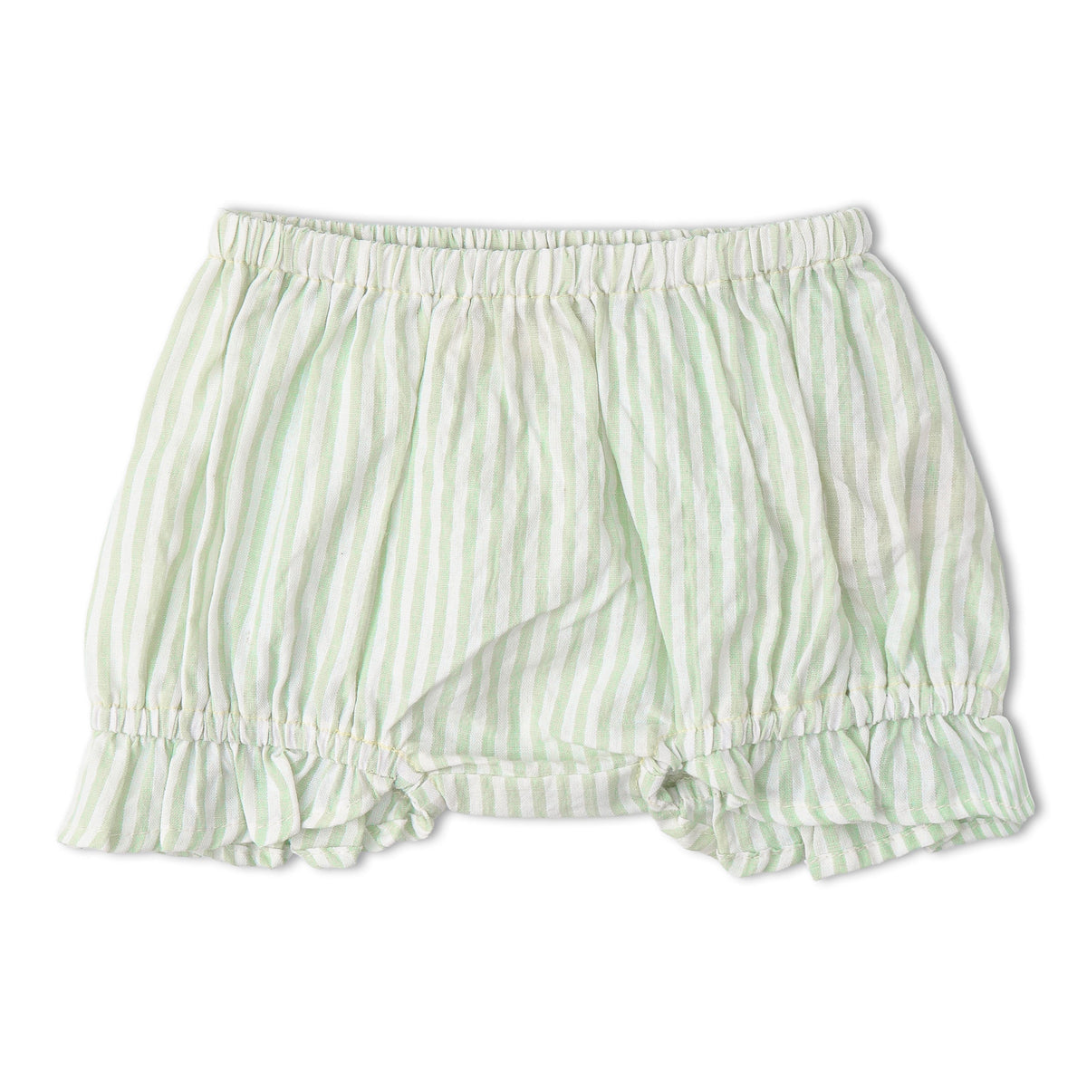 Organic Smocked Top And Bloomer Set - Basil Stripes
