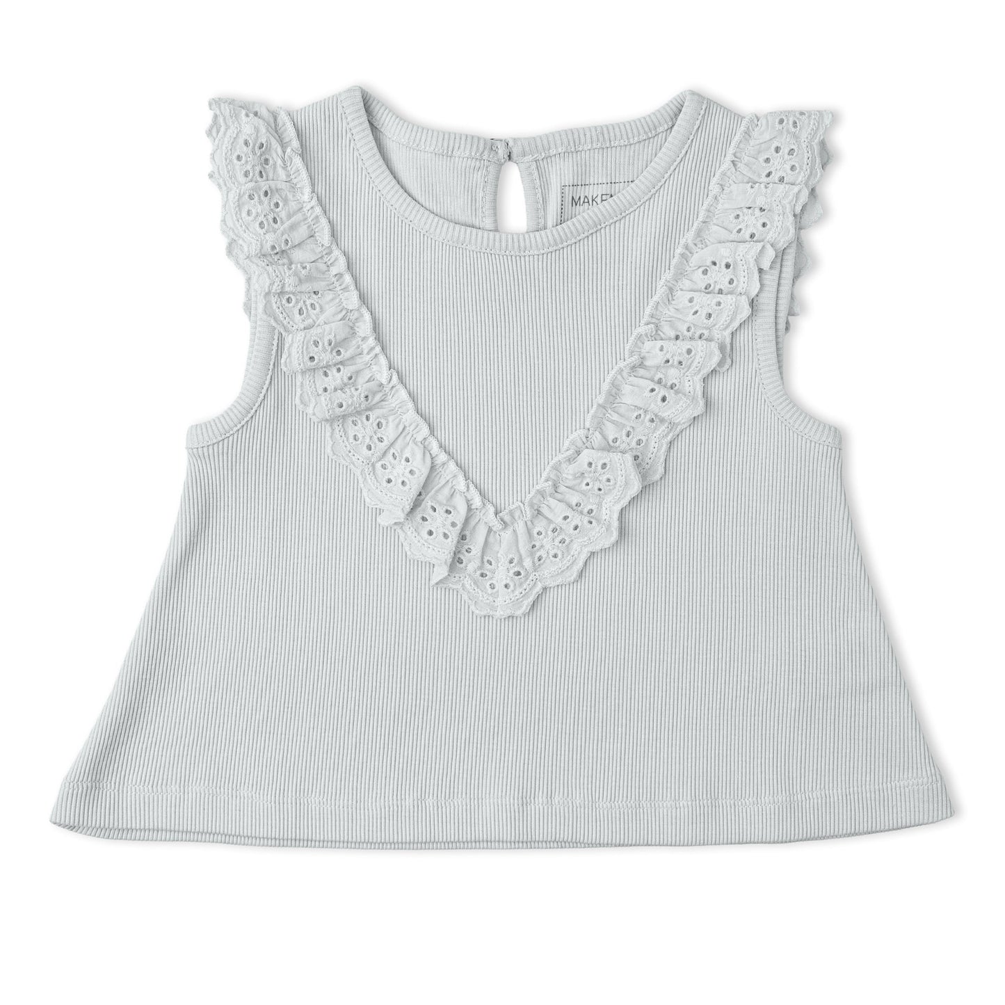 Organic Ruffle Top & Shorts Set - Fog