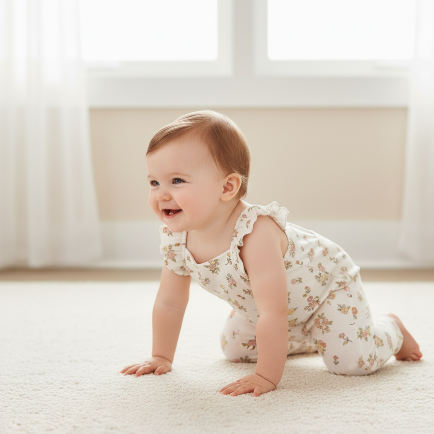 Organic Flutter Romper - Meadow