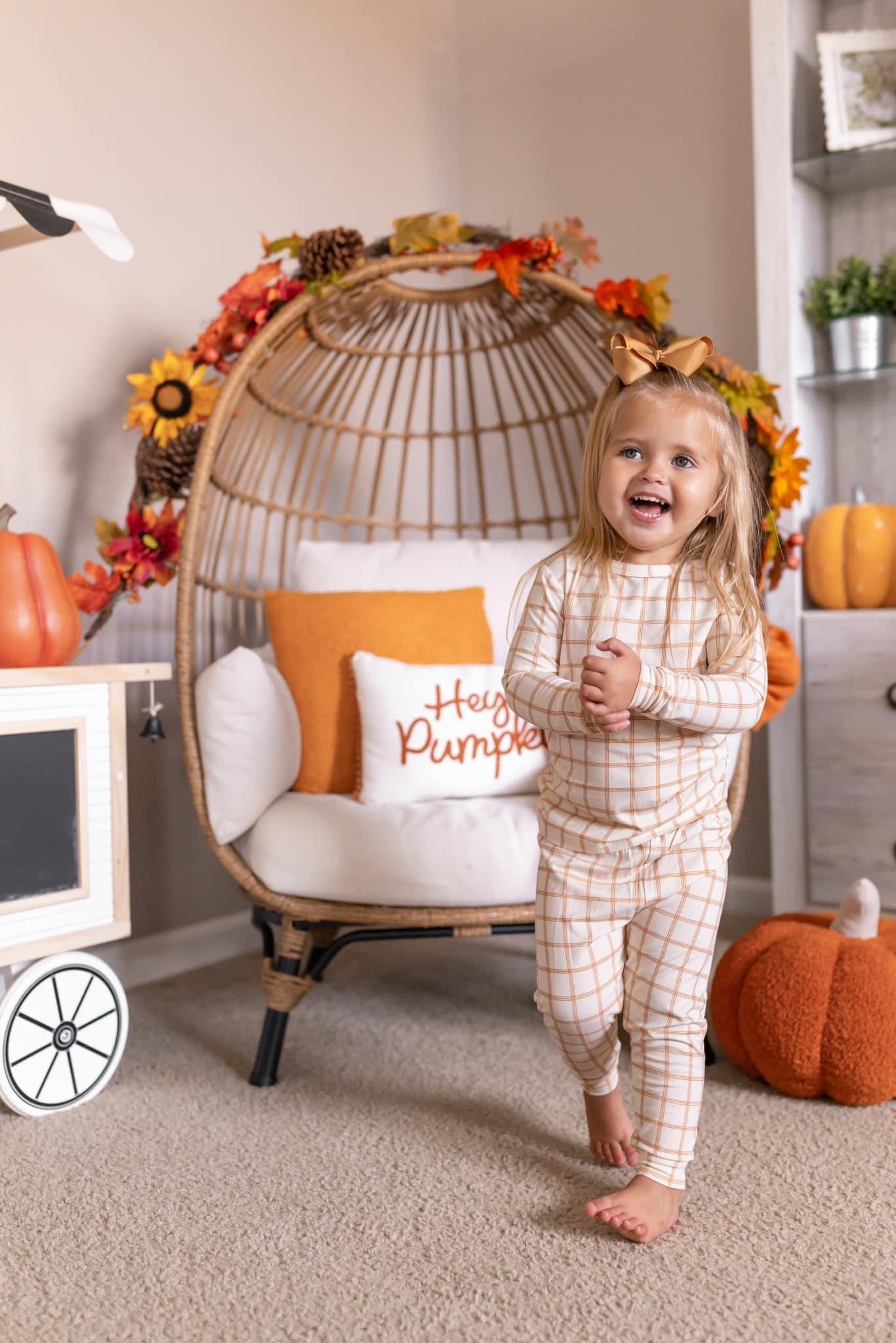 Pumpkin Plaid 2pc Bamboo Pajamas