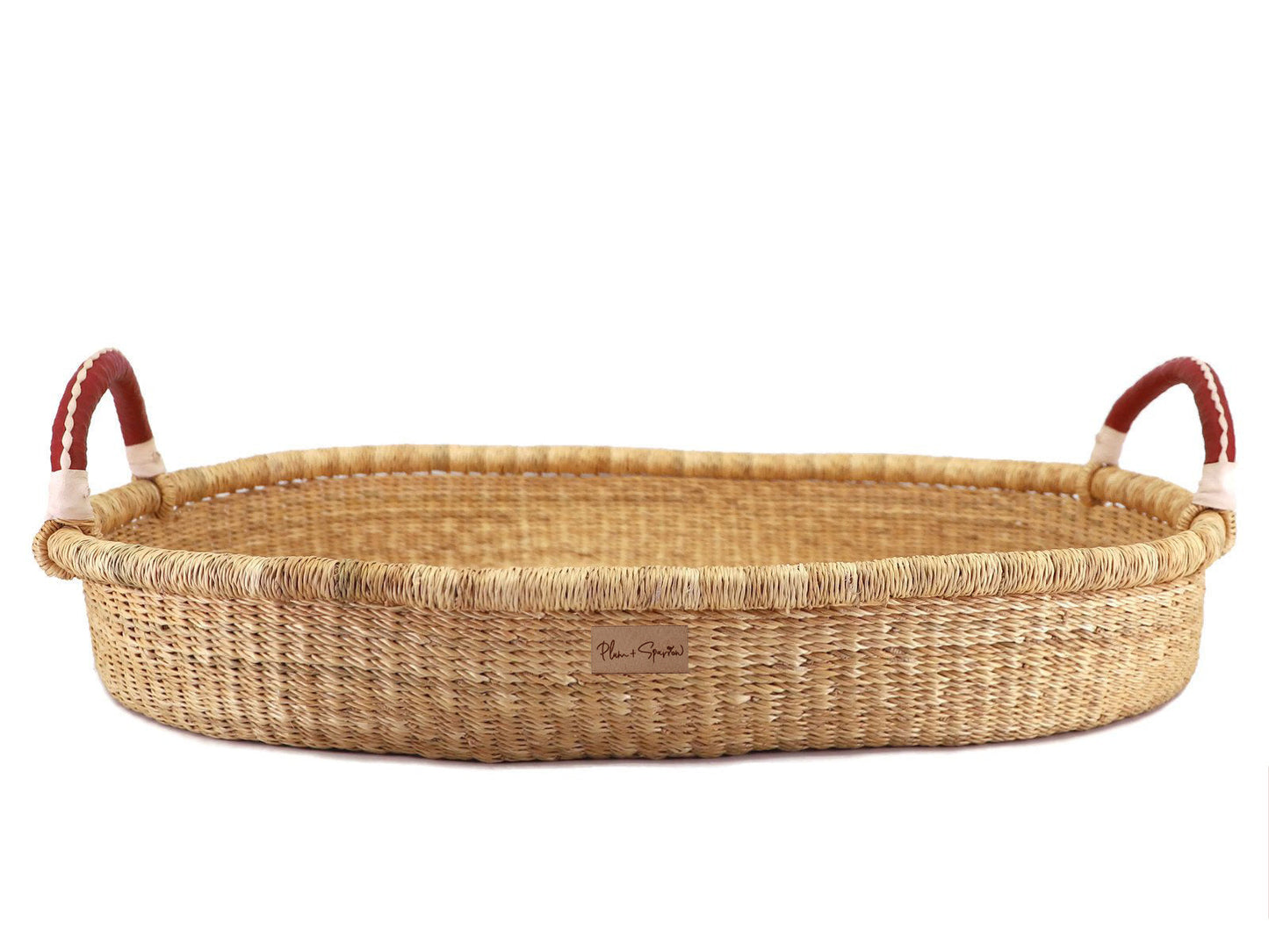 Changing Basket - Cognac + Cream Handle