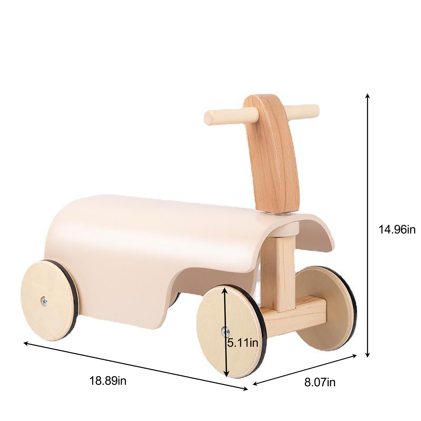 Wooden Ride-On Walker Toy for Toddlers | Push & Ride Balance Toy with Wheels