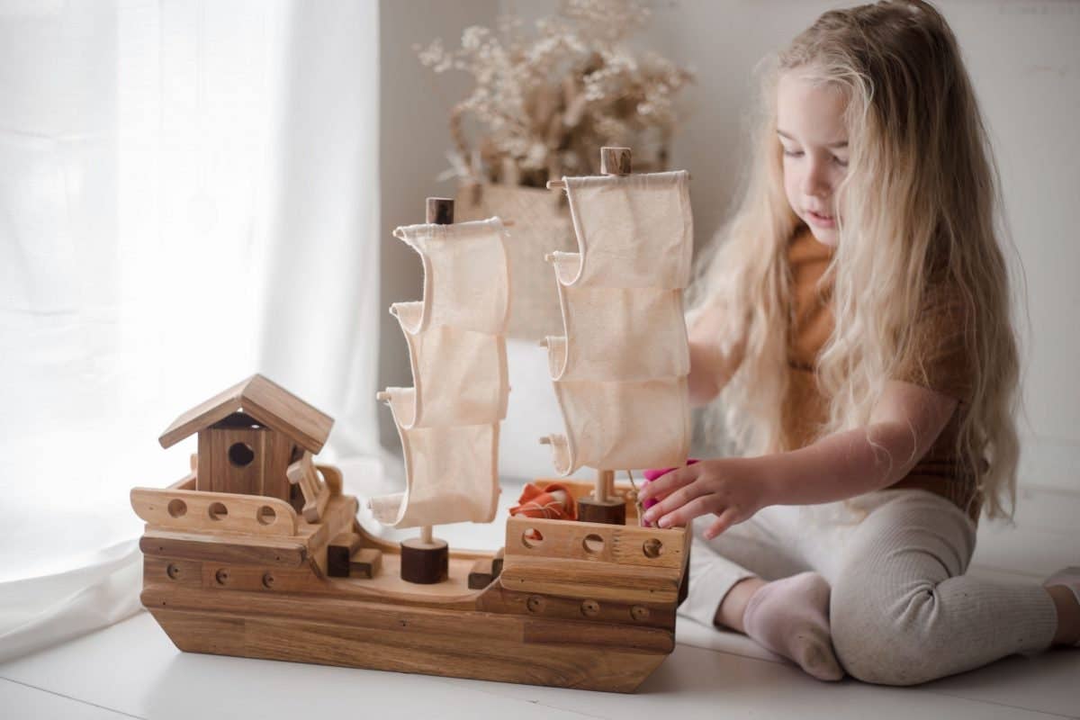 Handcrafted Wooden Pirate Ship Play Set