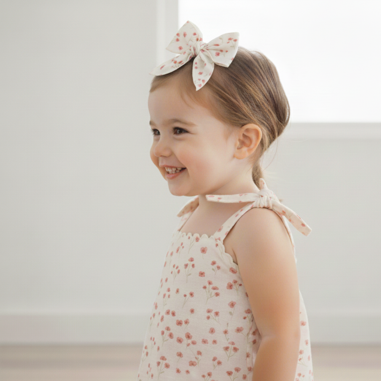 Organic Hair Bow Clip - Pink Bloom