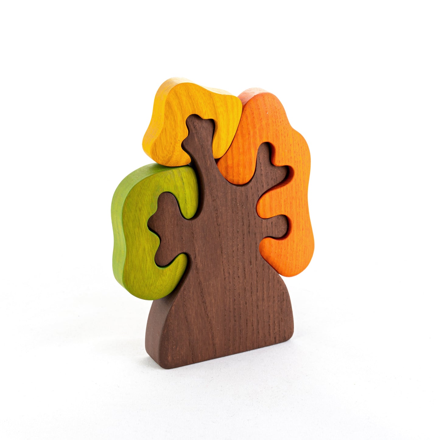 Wooden Autumn Tree with three crowns puzzle