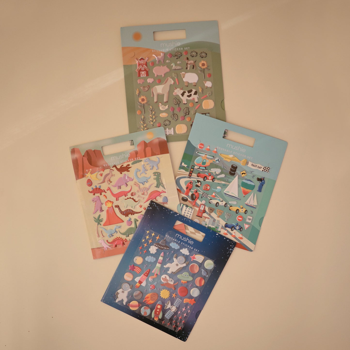 Reusable Race Cars Sticker Set