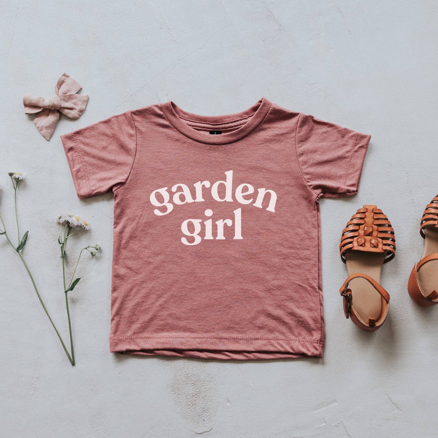 Garden Girl Mauve Tee – Kids