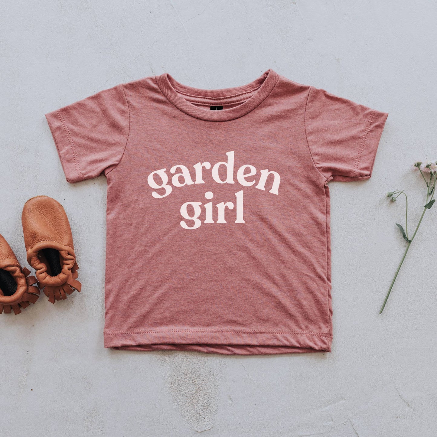 Garden Girl Mauve Tee – Kids