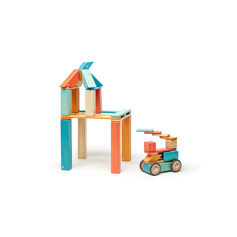 42-Piece Set Magnetic Wooden Blocks Tegu Classics