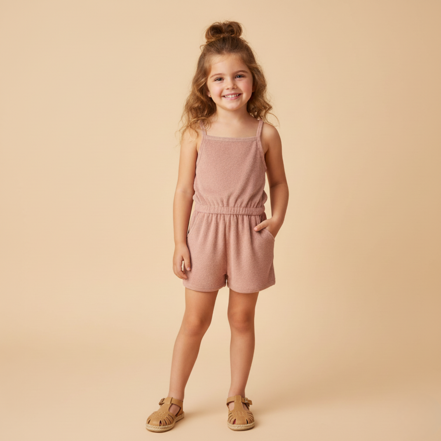 Organic Tank Romper - Clay