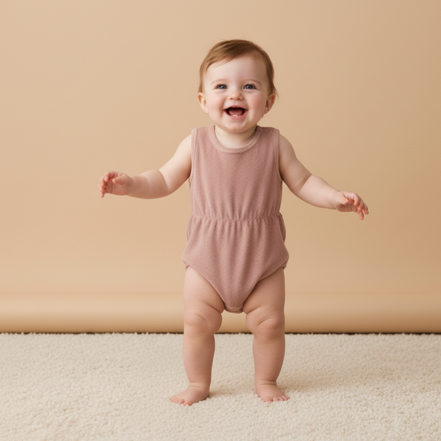 Organic Clinch Romper - Clay