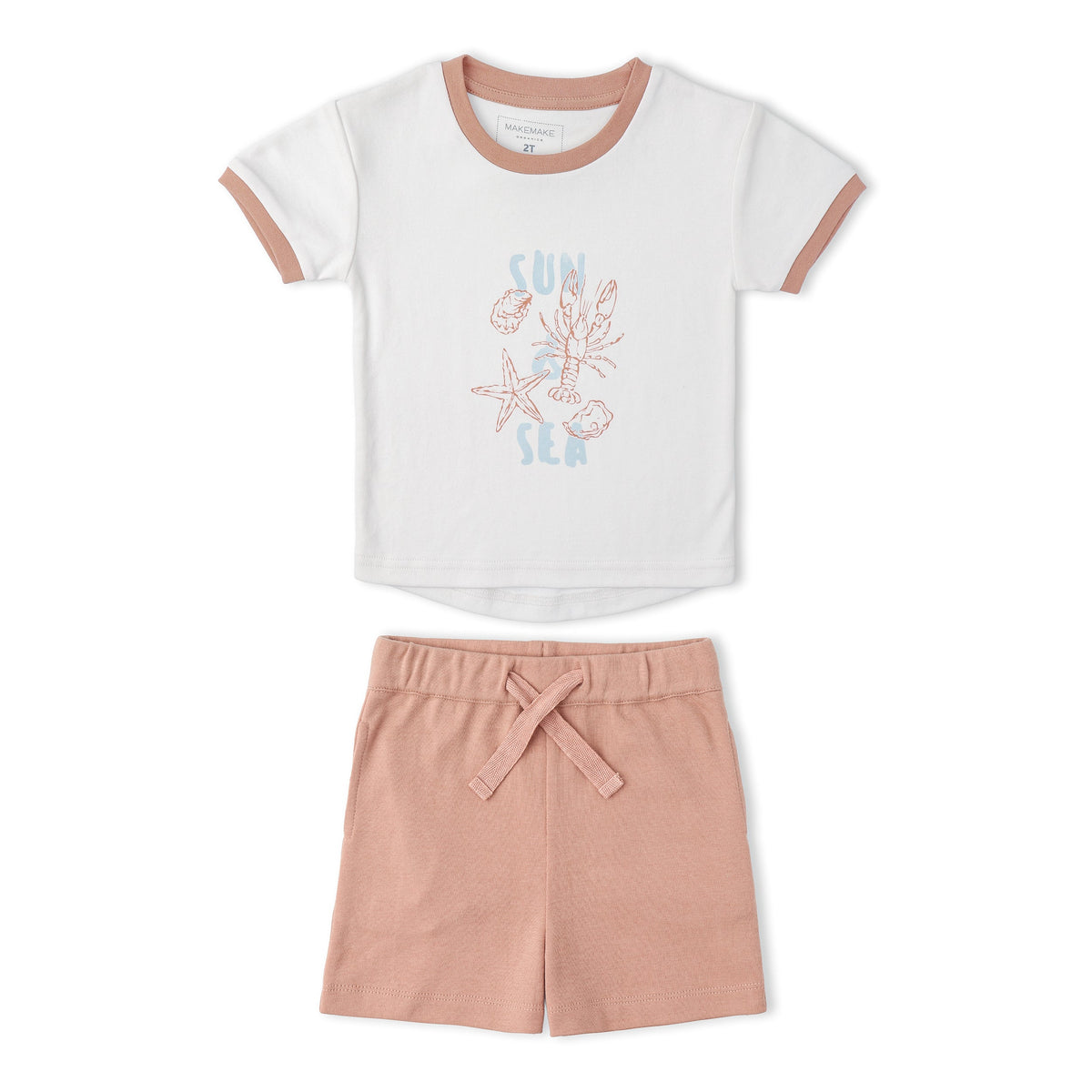 Organic Graphic Tee & Shorts Set - Beach Day