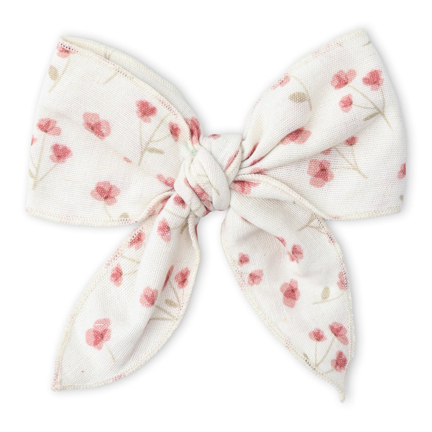 Organic Hair Bow Clip - Pink  Bloom