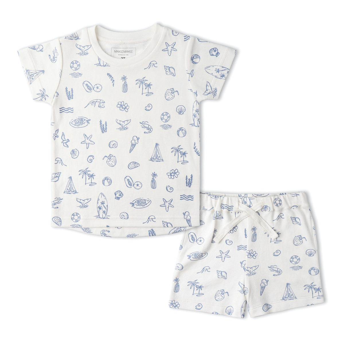 Organic Tee & Shorts Set - Coastal