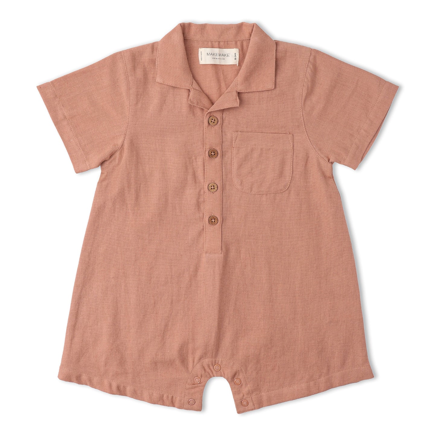 Organic Collared Romper - Clay