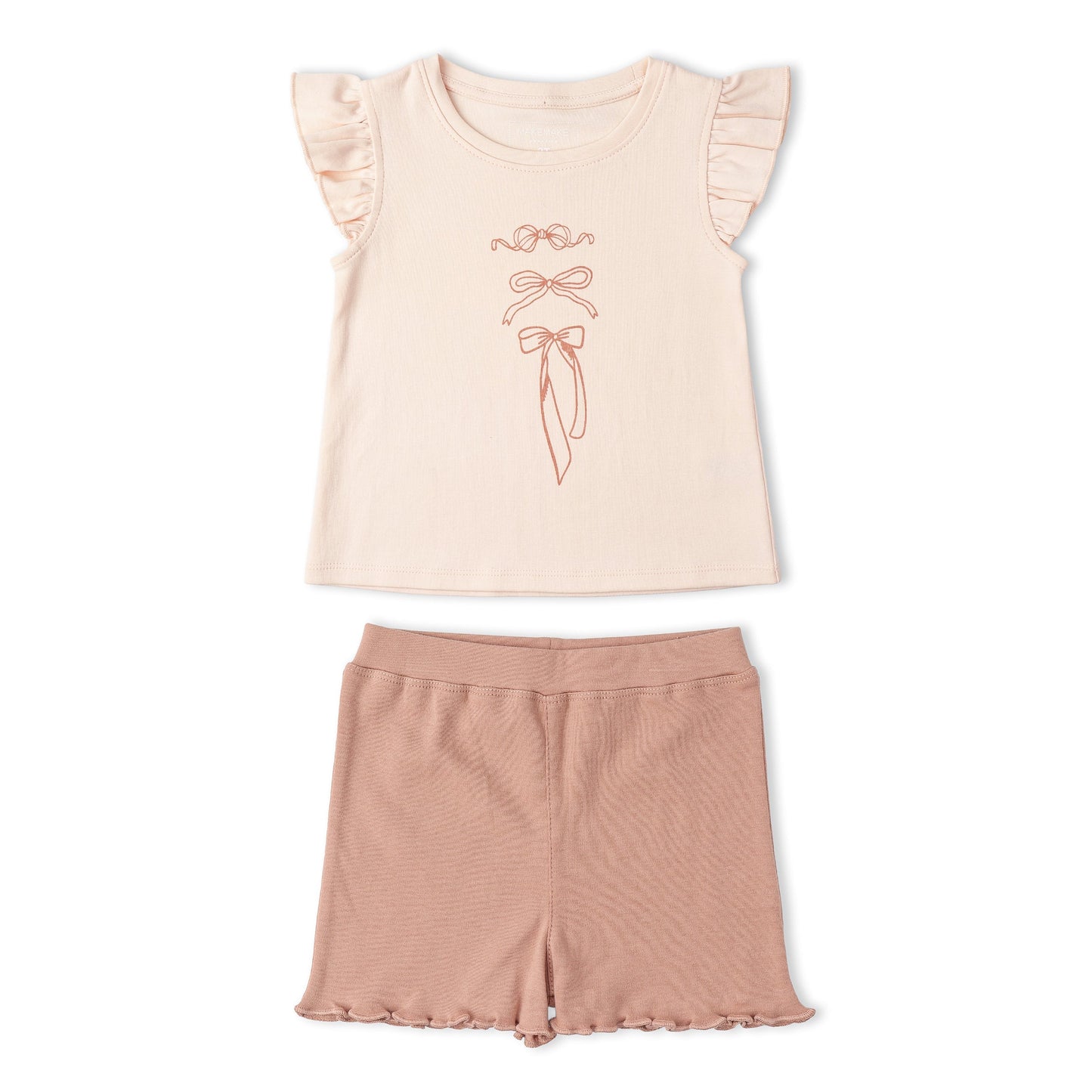Organic Sleeveless Flutter Top & Shorts Set - Bows