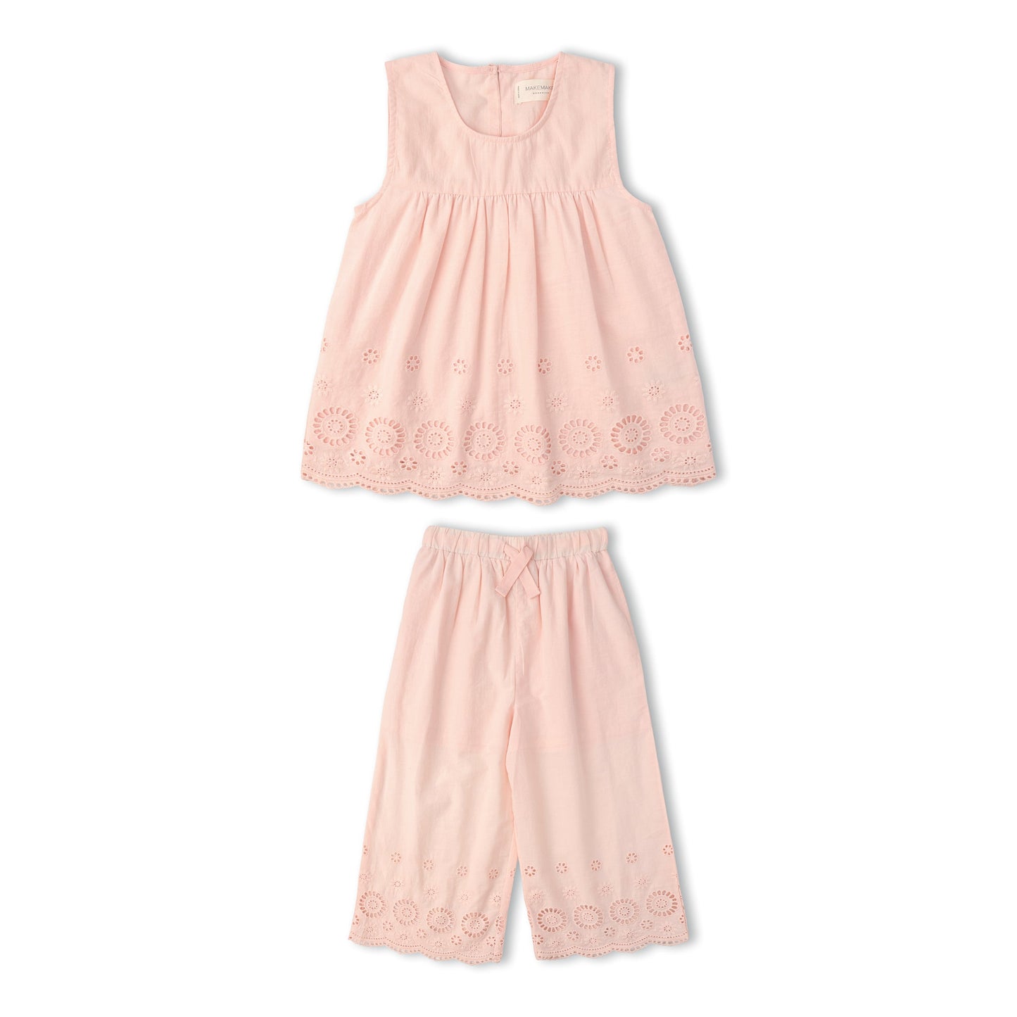 Organic Eyelet Top And Pant Set - Blush Eyelet