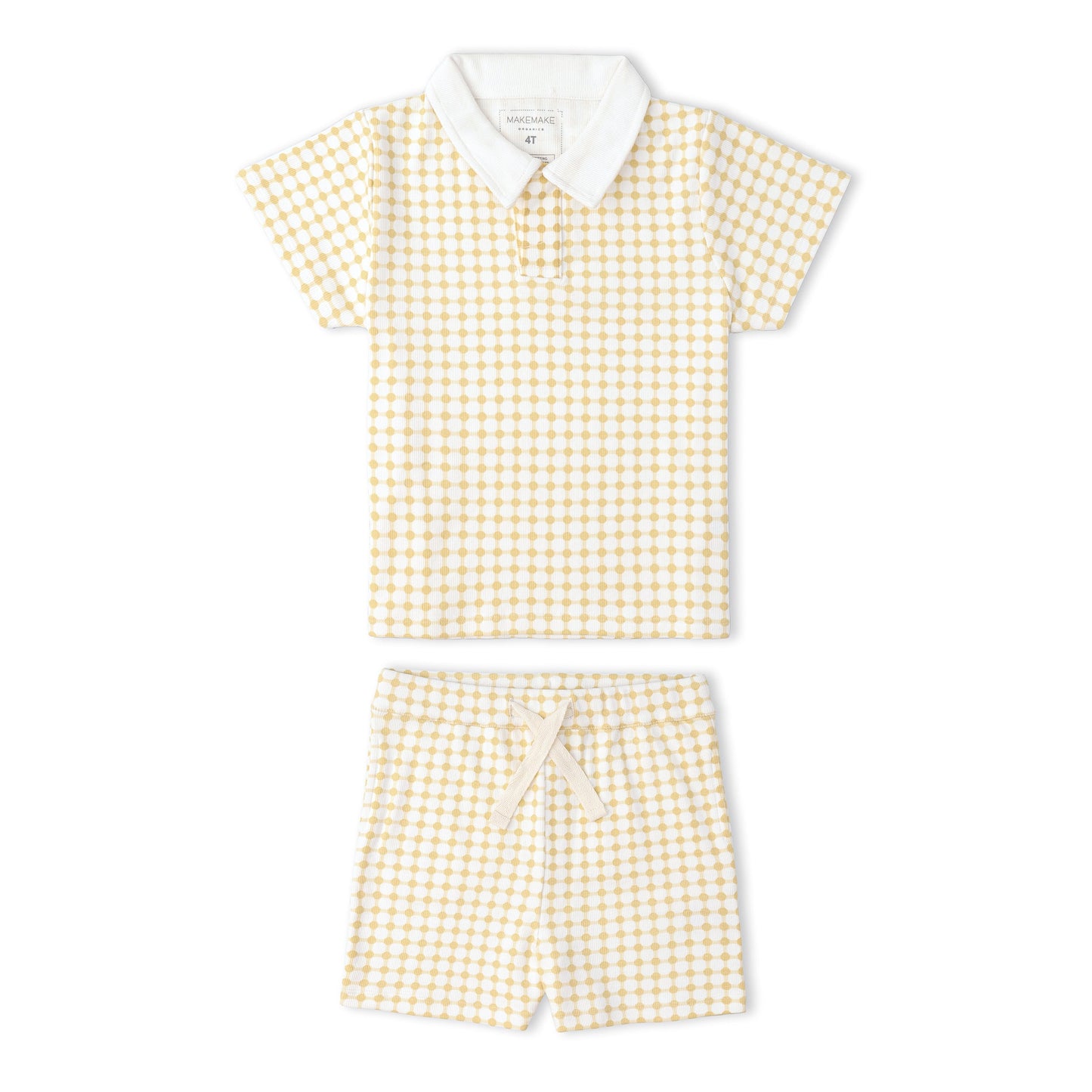 Organic Collar Tee & Shorts Set - Dotty Gingham