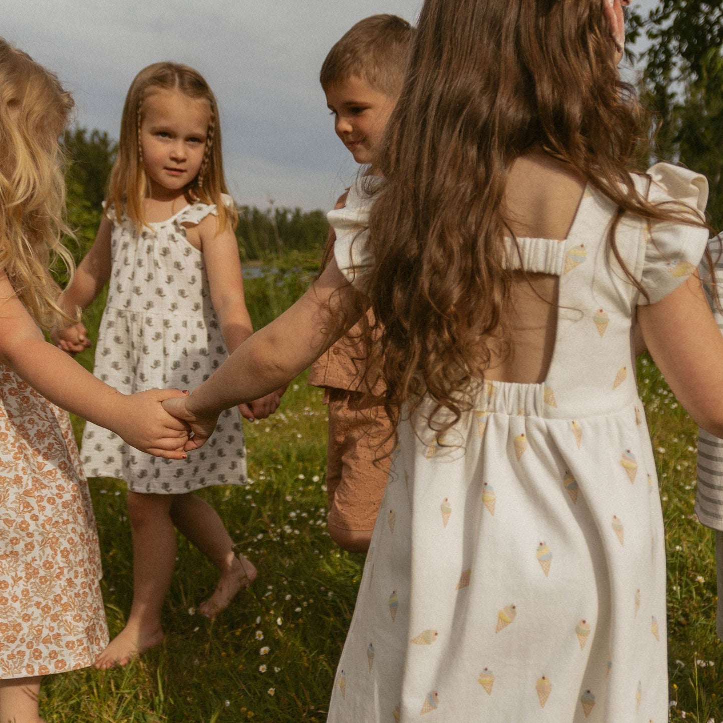 Organic Cutout Back Dress - Ice Cream