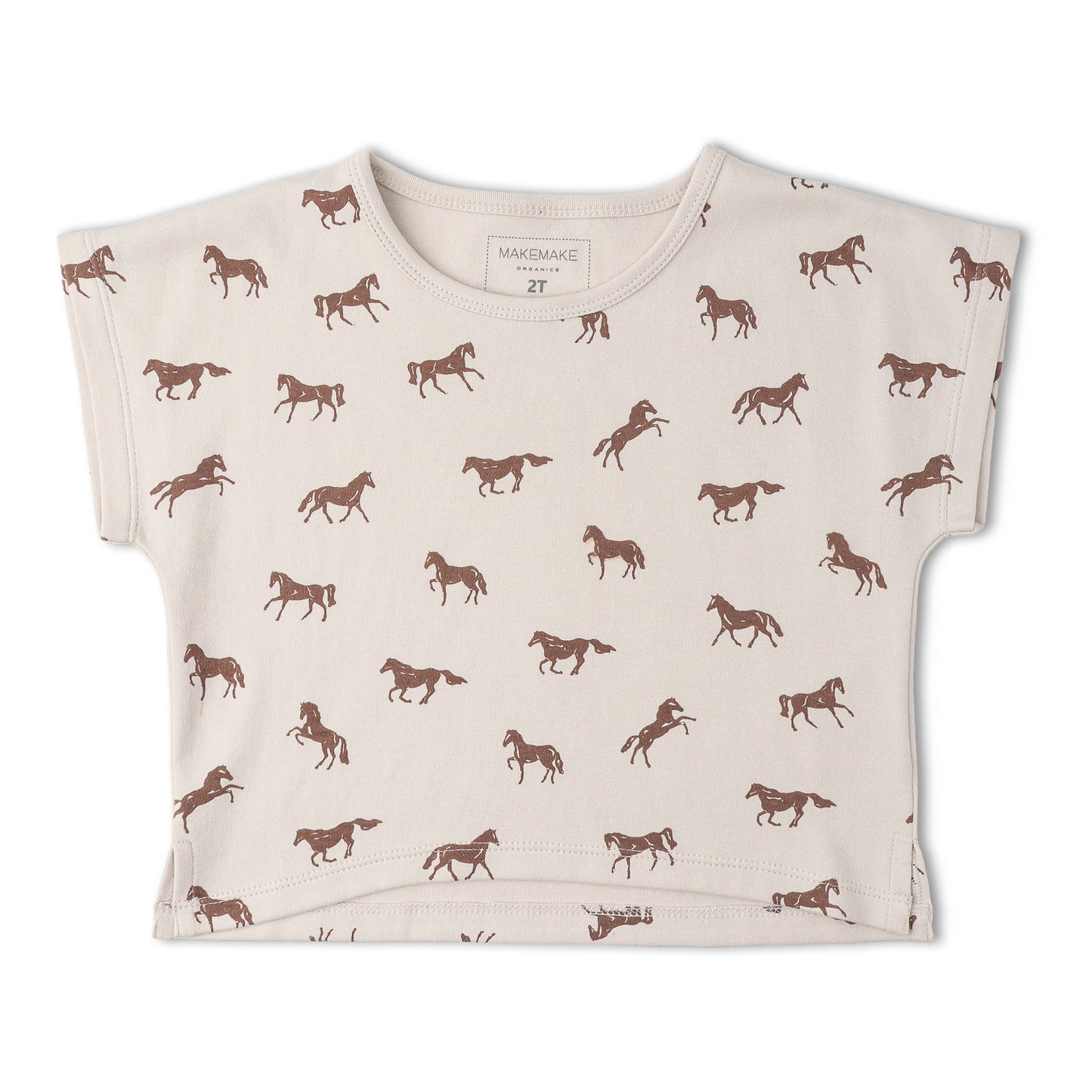 Organic Drop Shoulder Tee & Shorts Set - Horses
