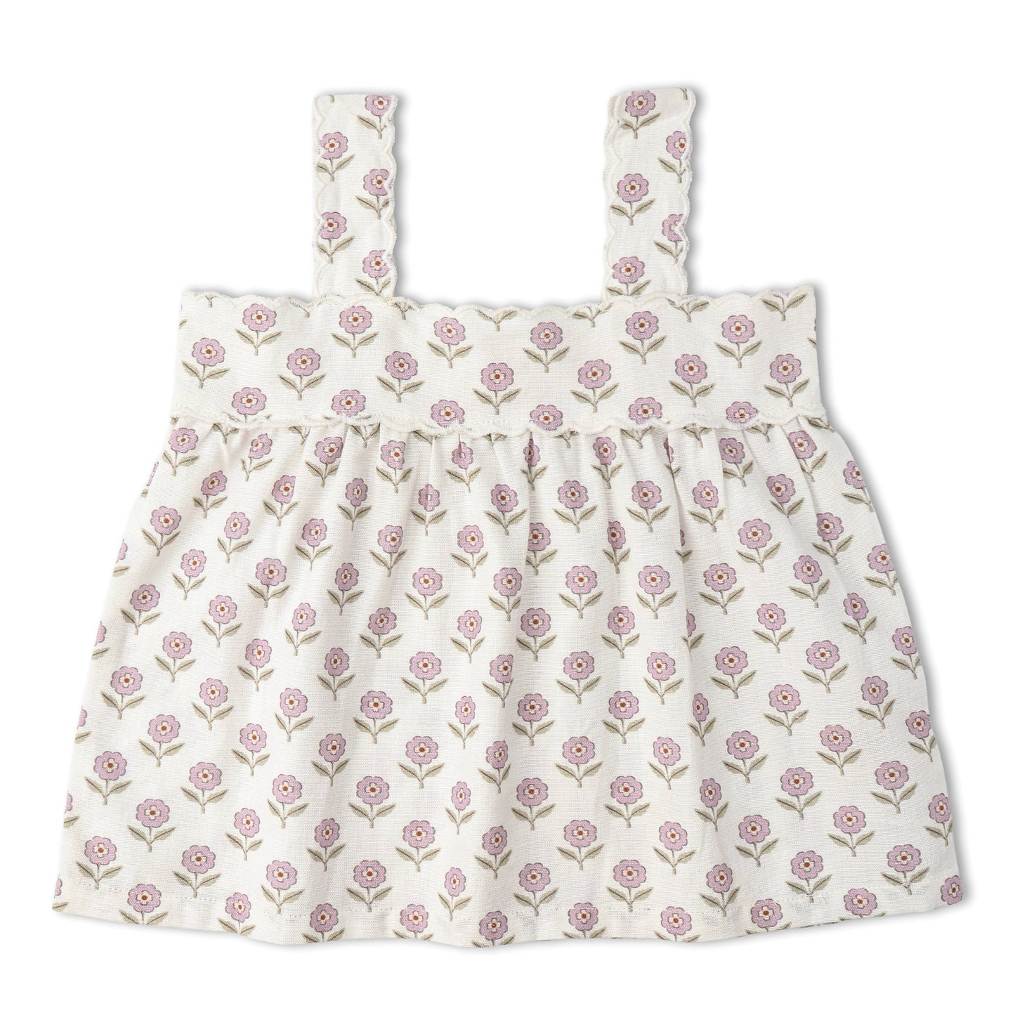 Organic Scalloped Top & Bloomers Set - Lavender