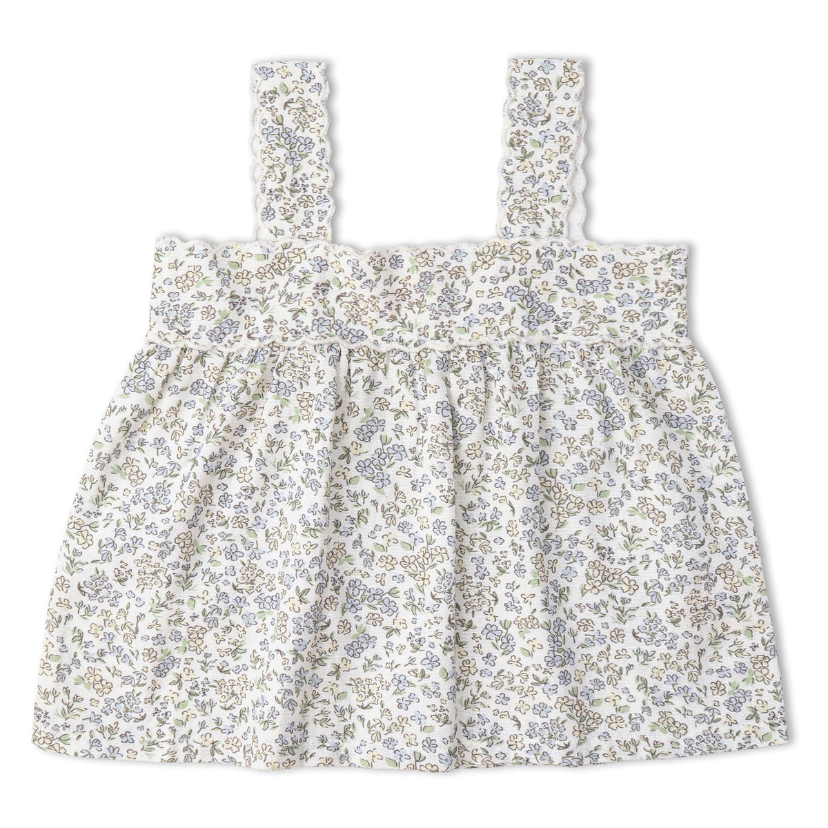 Organic Scalloped Top & Bloomers Set - Tulle Floral