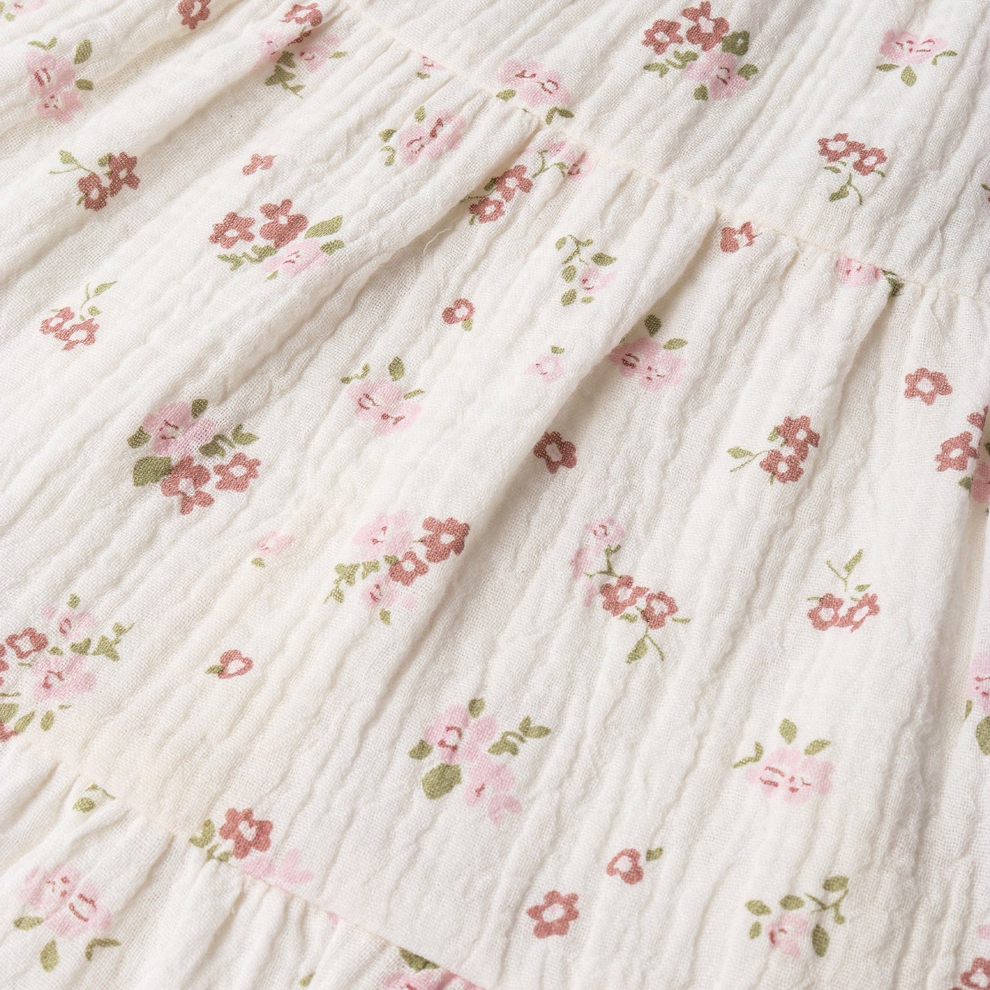Organic Sleeveless Ruffle Bubble Romper - Blush Floral
