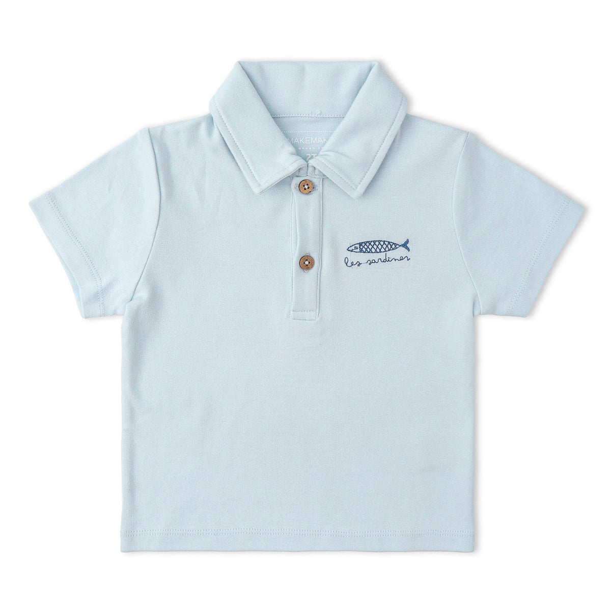 Organic Polo Shirt & Shorts Set - Light Blue