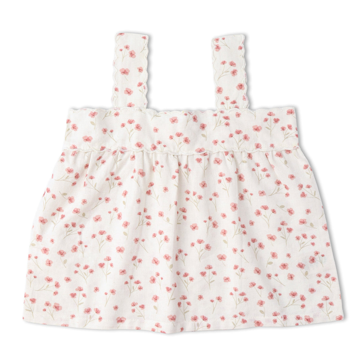 Organic Scalloped Top & Bloomers Set - Pink  Bloom