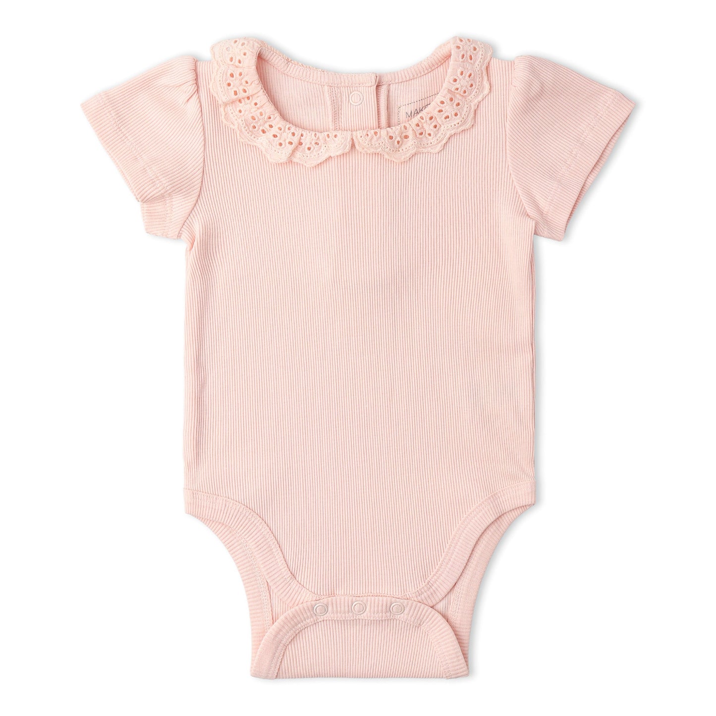 Organic Lace Collar Onesie & Tights Set - Blush