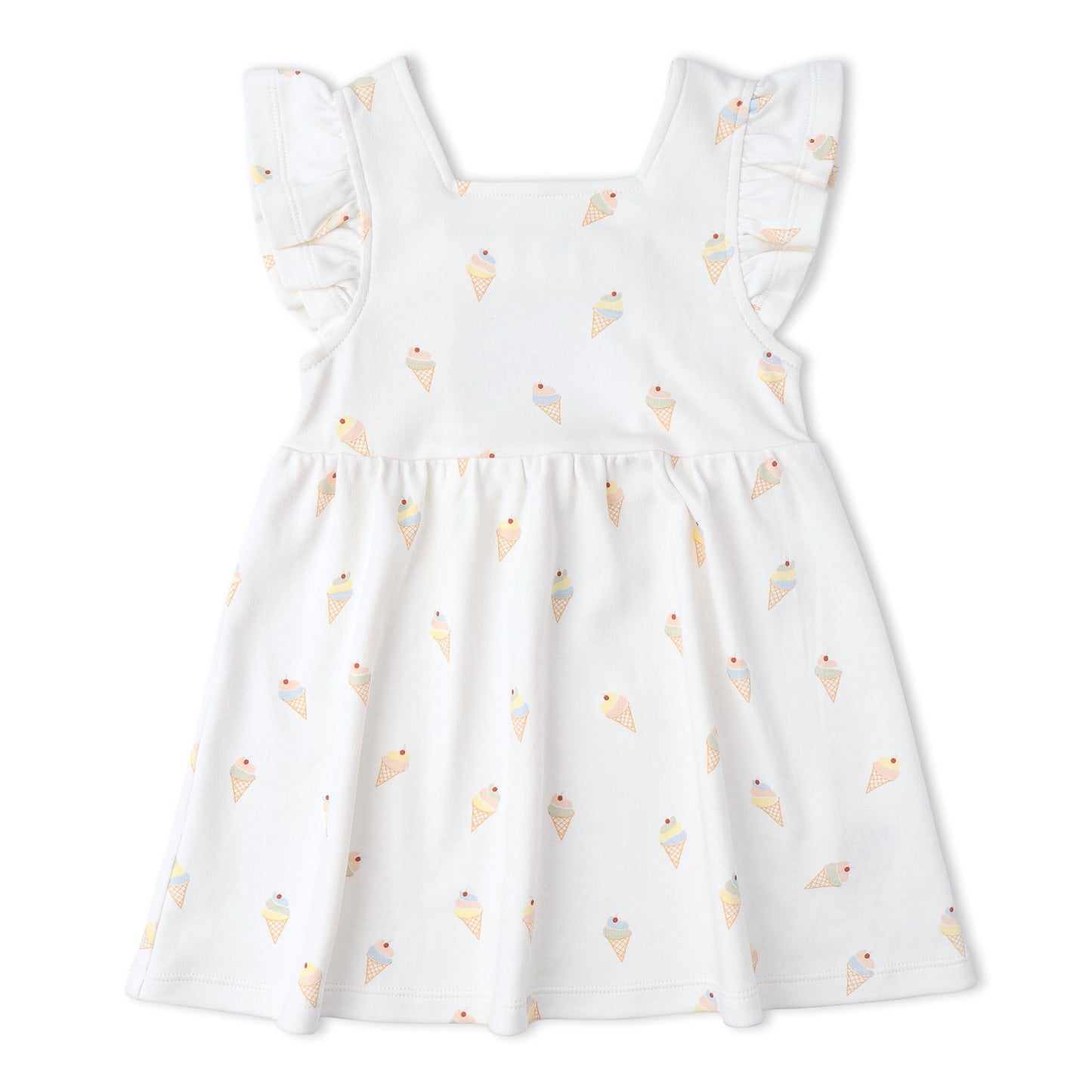 Organic Cutout Back Dress - Ice Cream