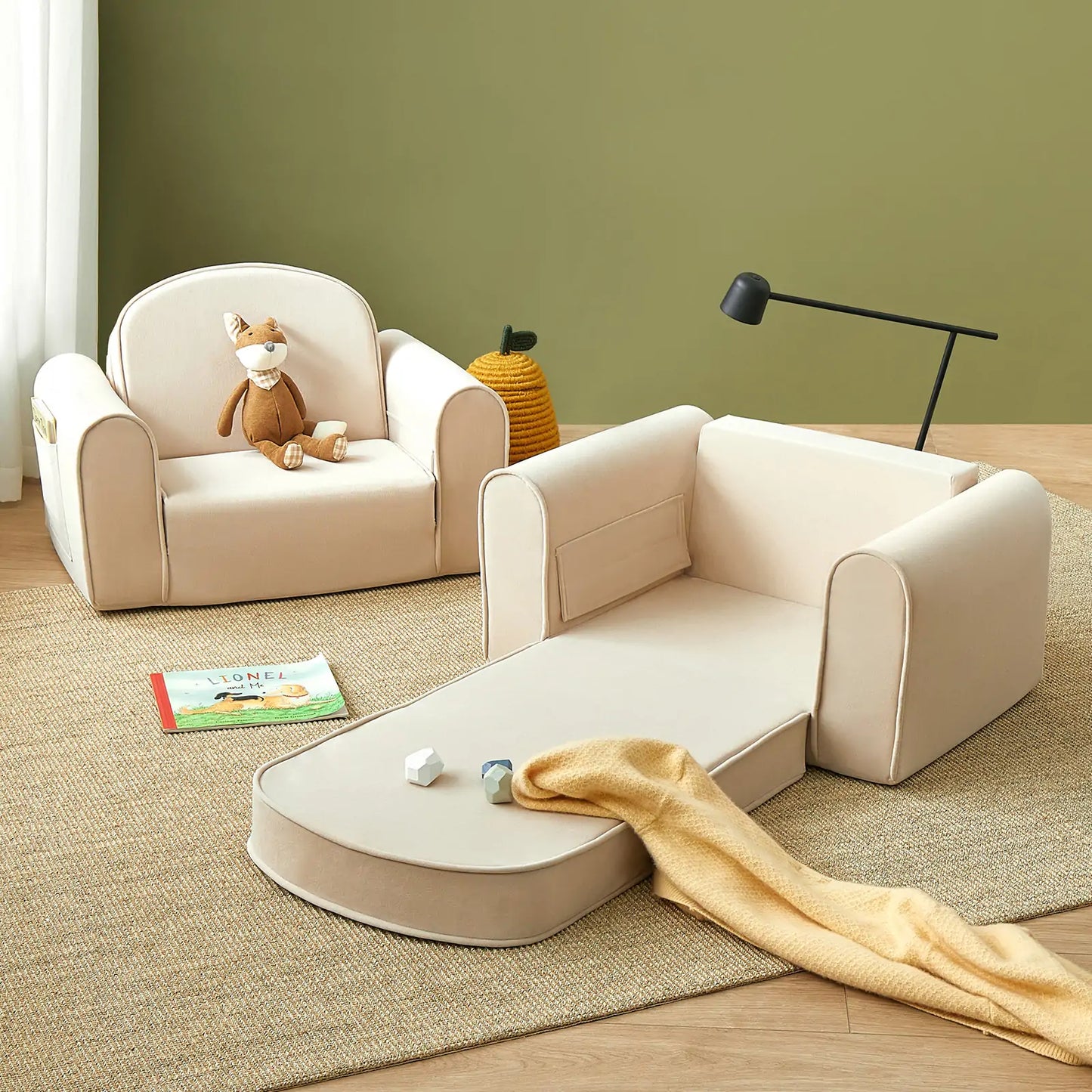 GentleSnug Kid Chair - Beige White