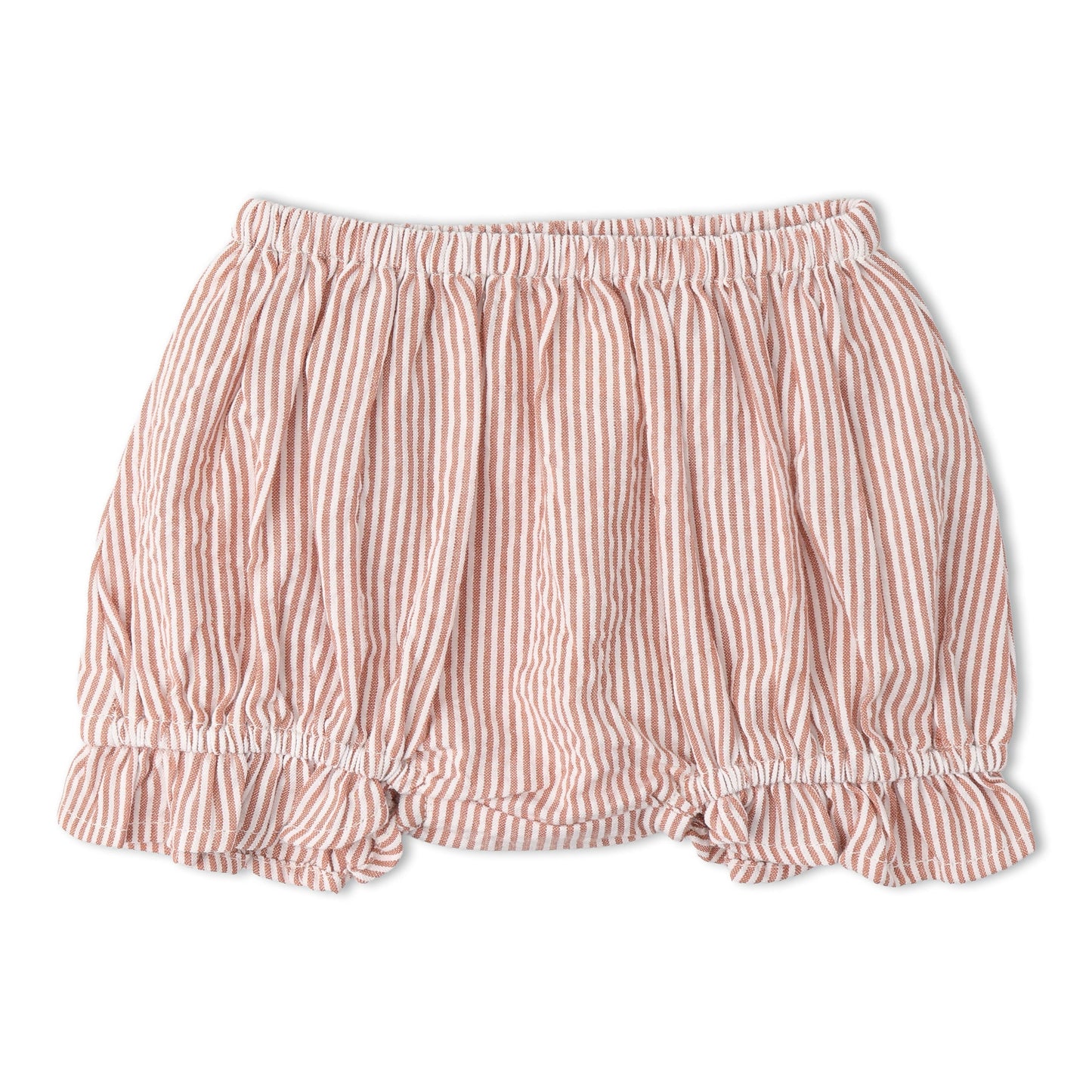Organic Smocked Top And Bloomer Set - Coral Stripes