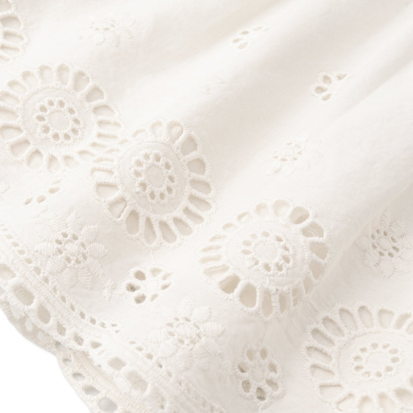 Organic Eyelet Flutter Dress - Ivory Eyelet