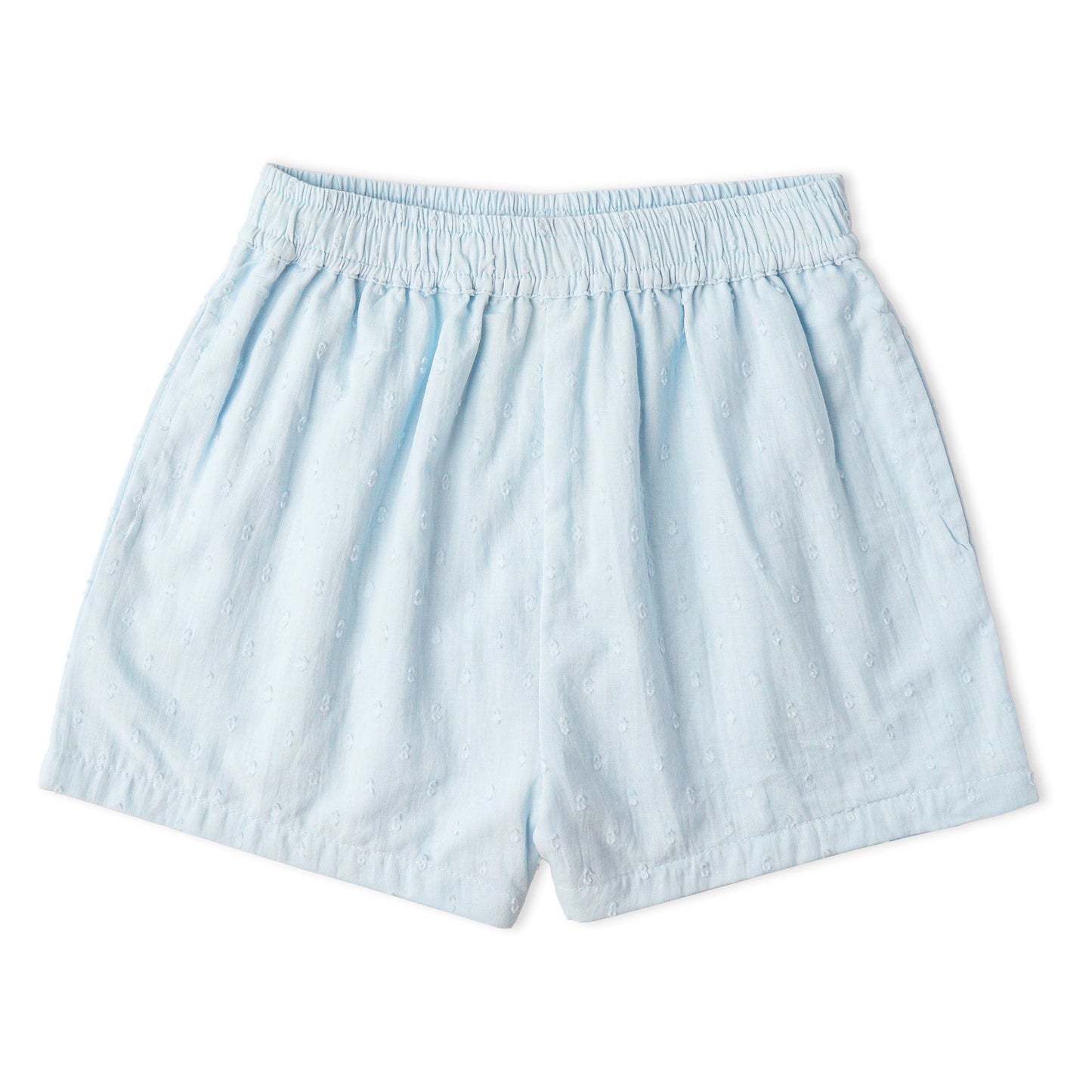 Organic Smocked Top & Shorts Set - Light Blue