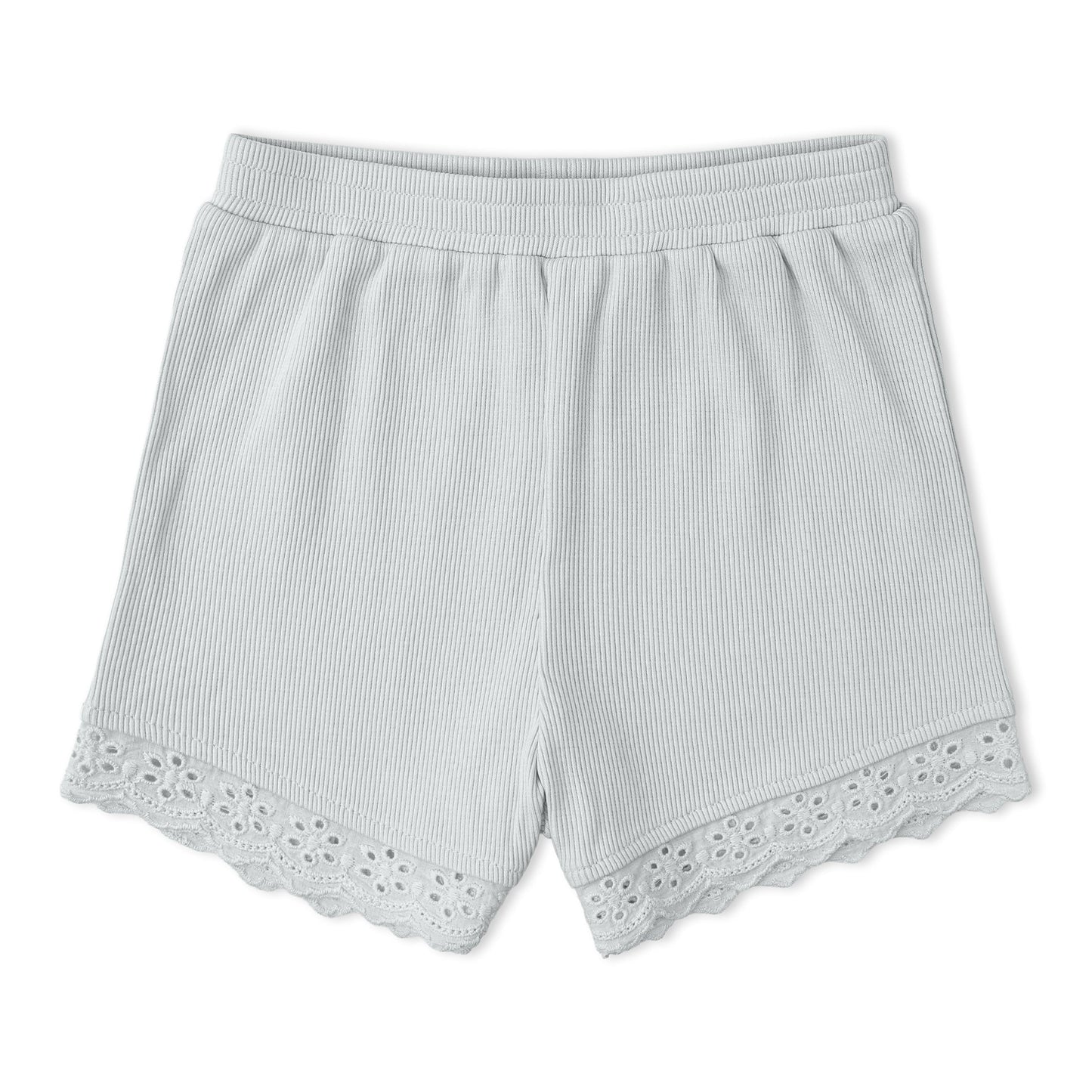 Organic Ruffle Top & Shorts Set - Fog