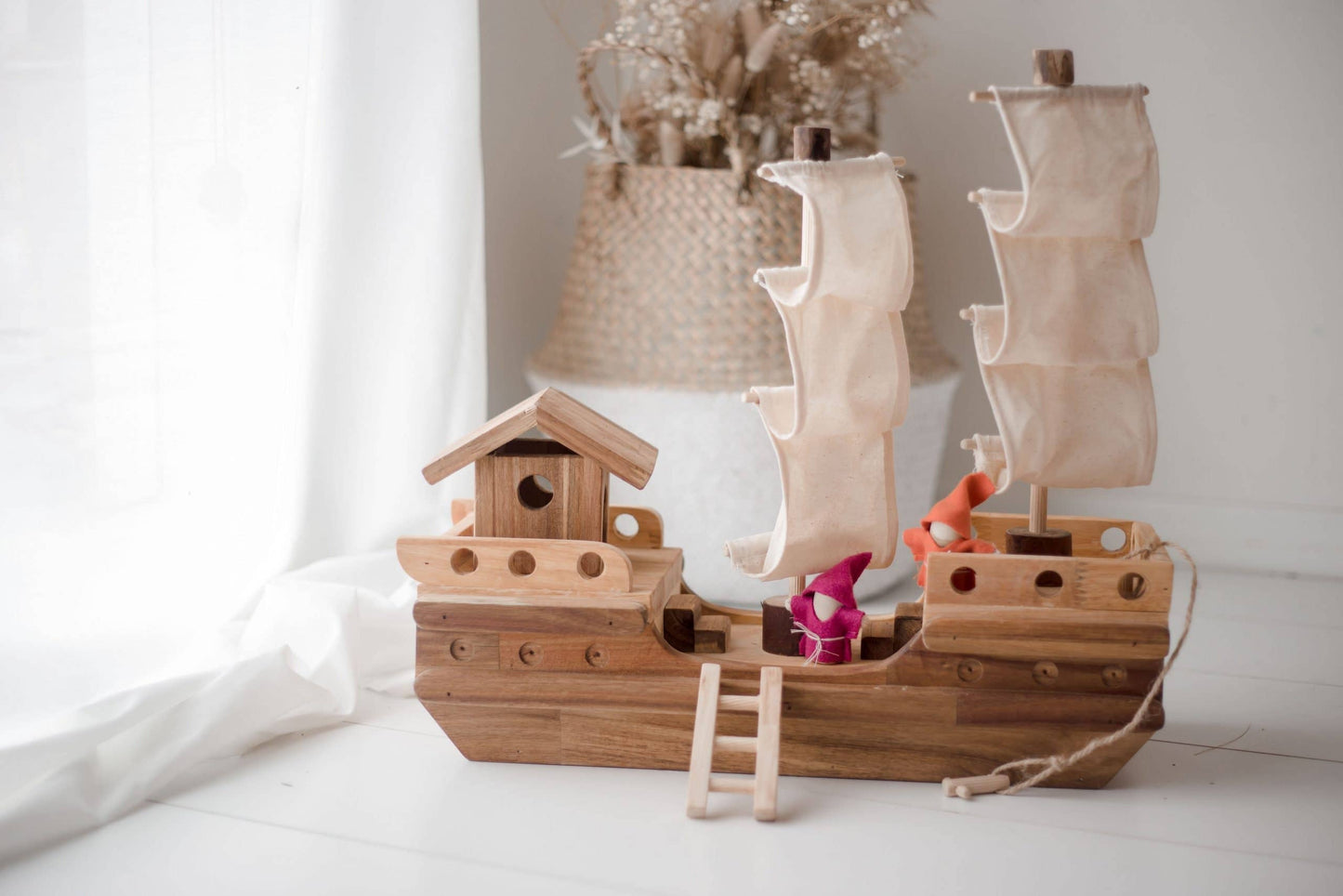 Handcrafted Wooden Pirate Ship Play Set