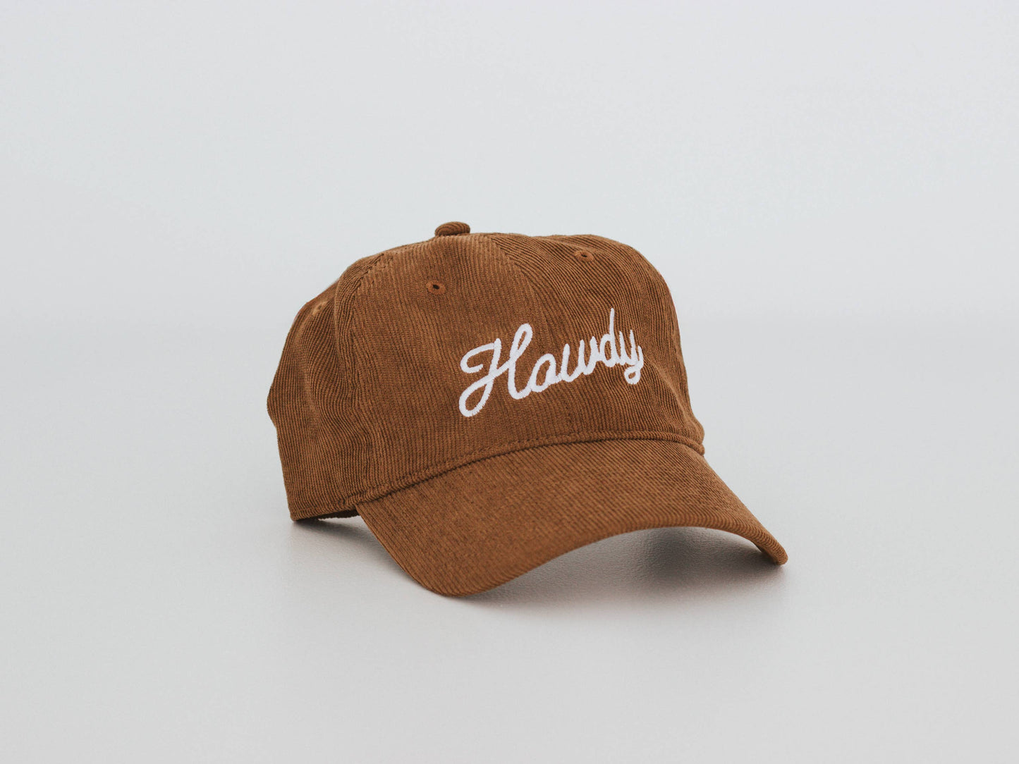 Corduroy Hat – “Howdy” Embroidered Script