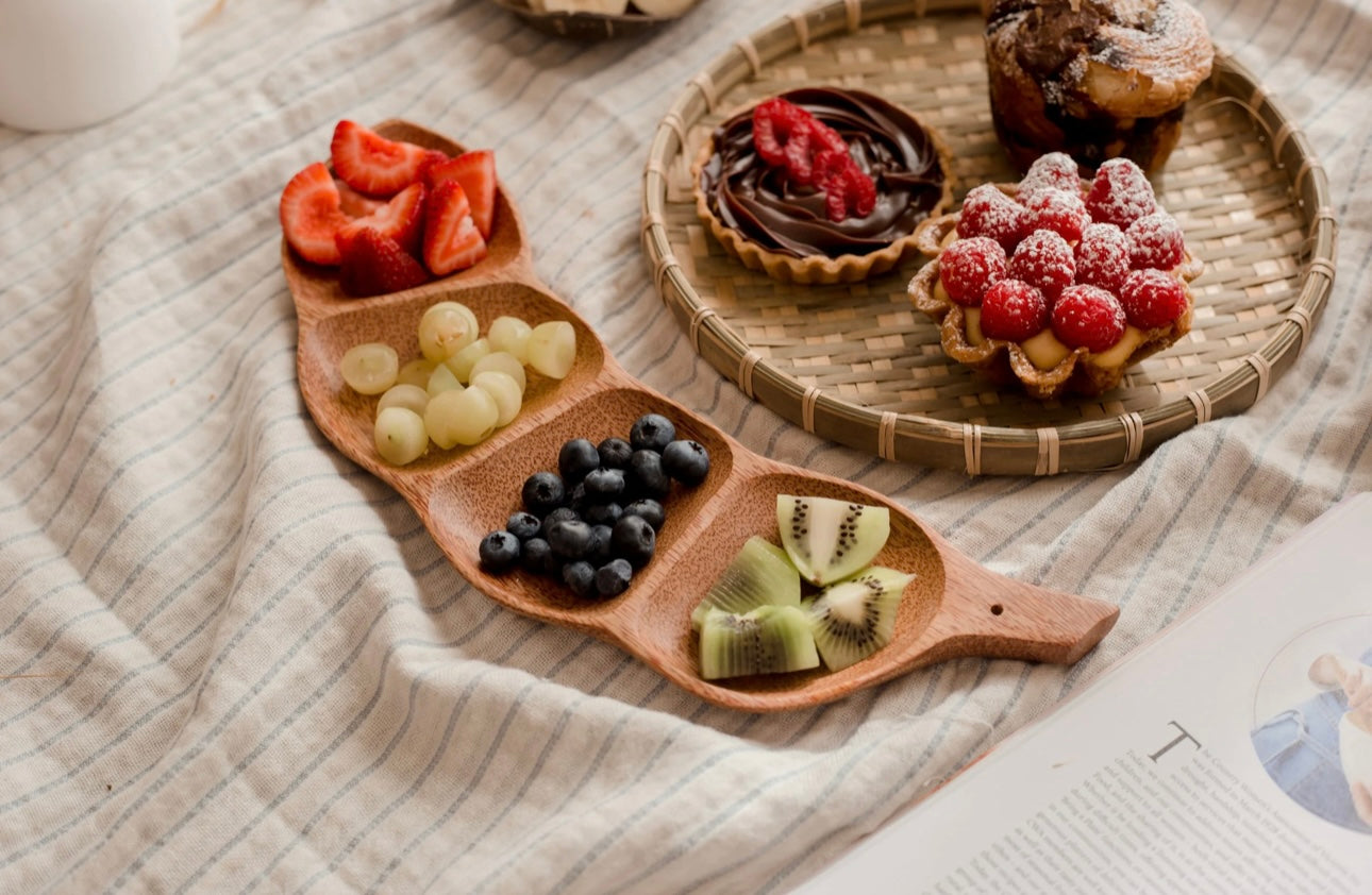 Pea Pod Wooden Sorting Tray