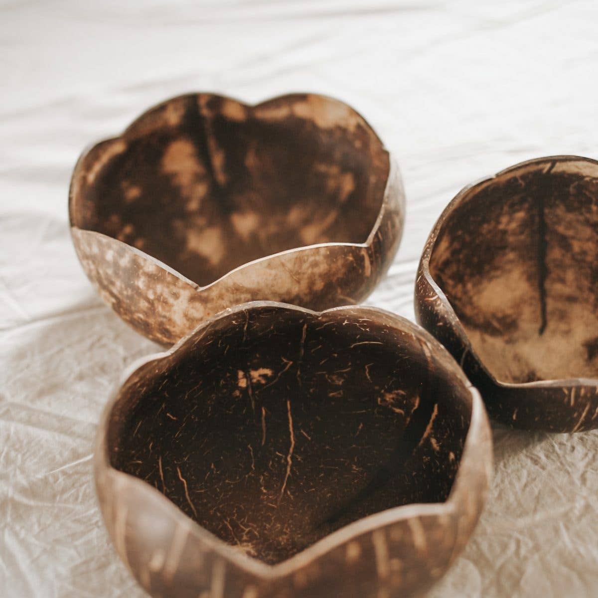 Coconut Flower Bowls- Set Of 3