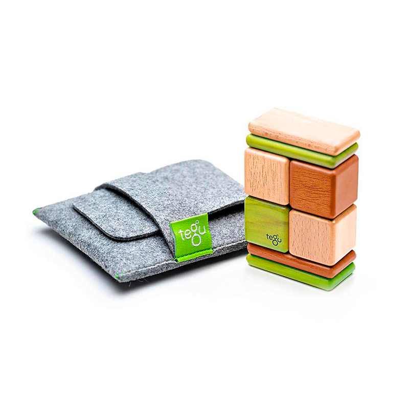 Original Pocket Pouch Magnetic Wooden Blocks 8 pieces