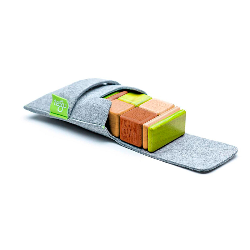 Original Pocket Pouch Magnetic Wooden Blocks 8 pieces