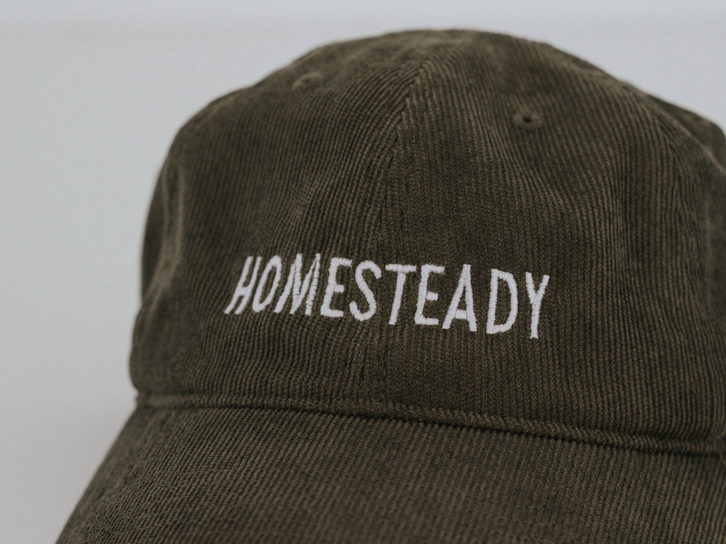Homesteady Corduroy Hat – Olive Embroidered Cap