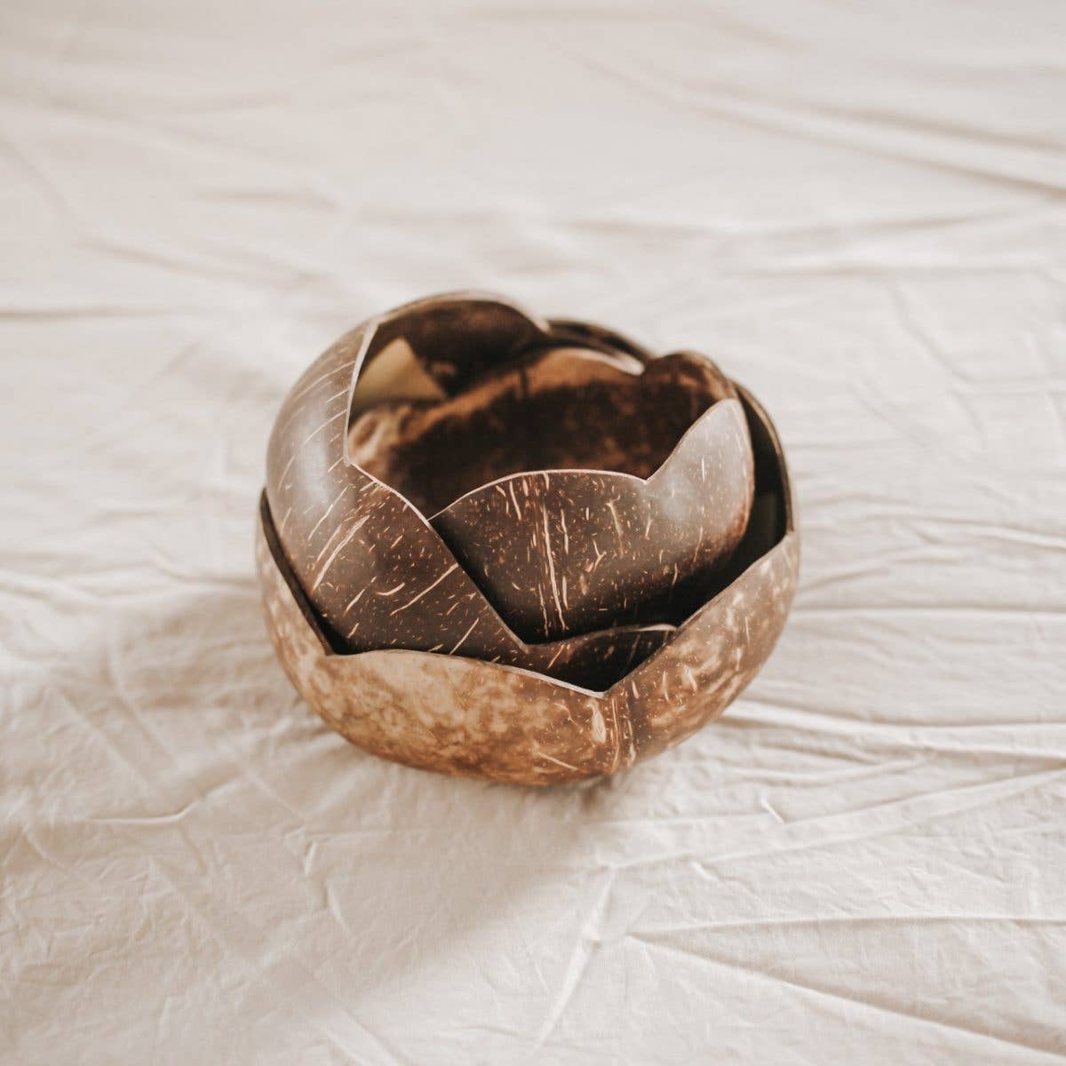 Coconut Flower Bowls- Set Of 3