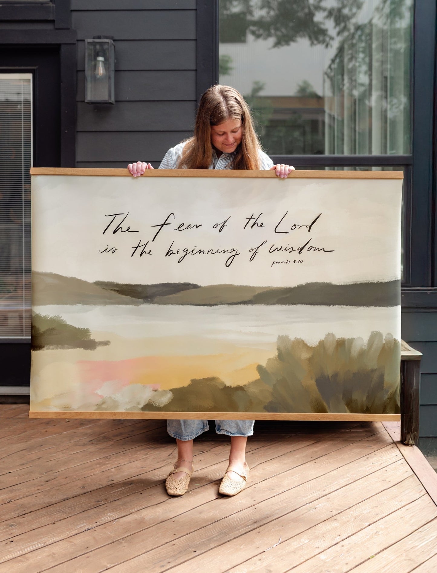 Large Canvas with Banner Wood: Fear of the Lord